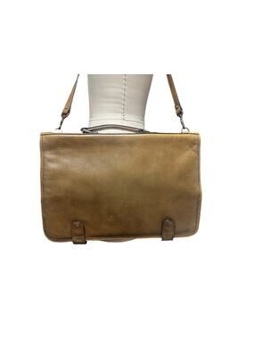 Vtg Weathered Pebbled Leather Portfolio Briefcase Detachable Shoulder Strap